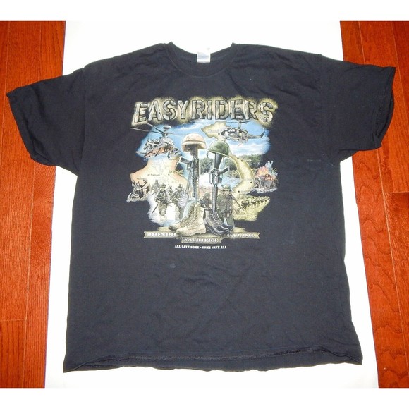 Easy Riders Honor Sacrifice Valor Desert Storm Vietnam Tribute Shirt Gildan 2XL - Picture 2 of 9